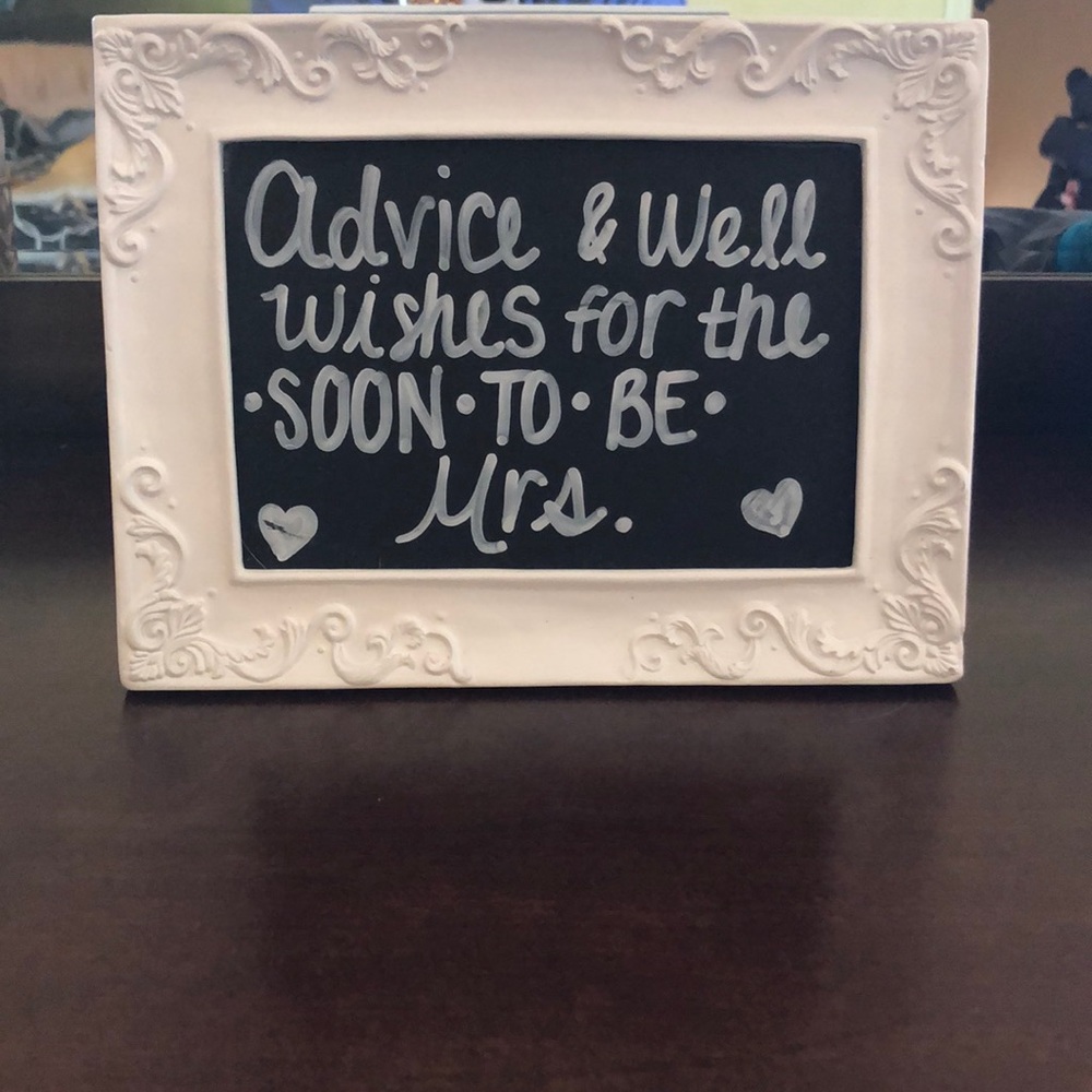 5x7 Advice and Well Wishes Sign for Bridal Shower